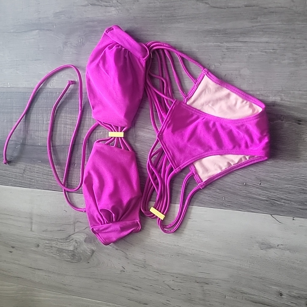 Victoria Secret Fuschia Strappy Bikini